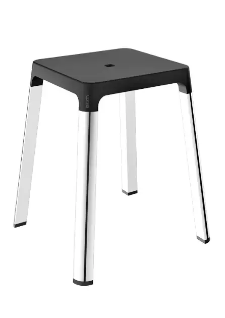 Keuco Axess – Tabouret de salle de bains, chrome/noir 35082010037
