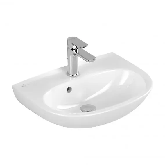 Villeroy & Boch O.novo - Lave-mains 5x4 cm, avec trop-plein, avec trou de robinetterie, blanc alpin 43405001