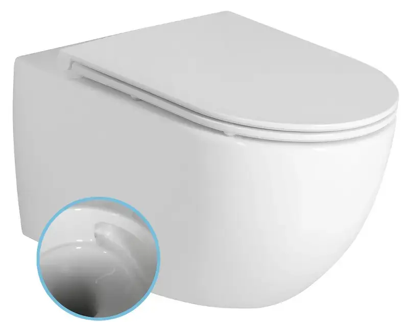 Bruckner Fulda – WC suspendu, Vortex Rimless, blanc 201.408.4
