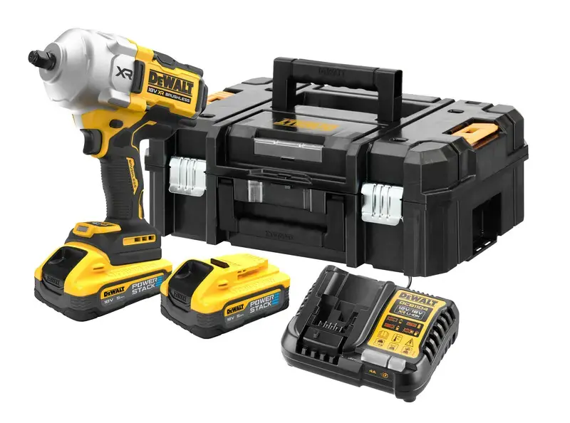 DeWALT – Clé à chocs 18V AKU, 2x batterie 5,7Ah POWERSTACK, chargeur DCF961H2T
