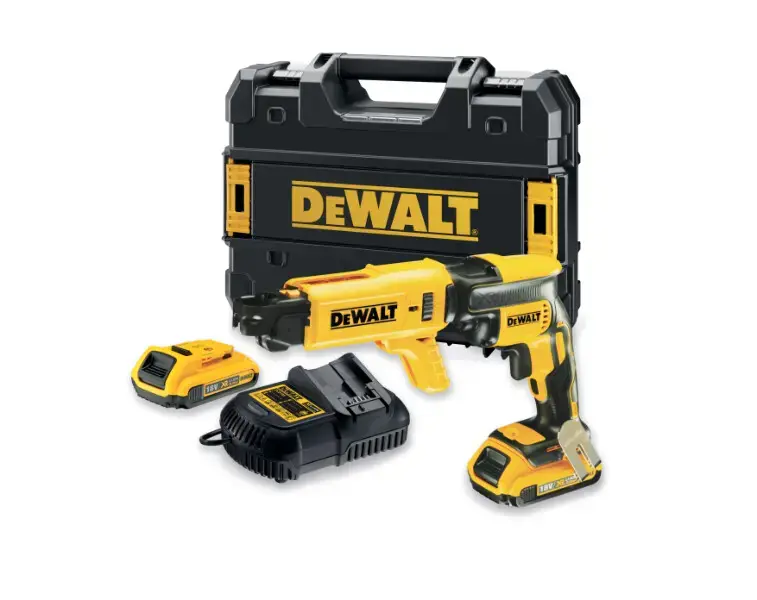 DeWALT - Visseuse pour cloisons sèches AKU 18V avec chargeur de vis, 2x batterie 2.0 Ah XR, chargeur DCF620D2K