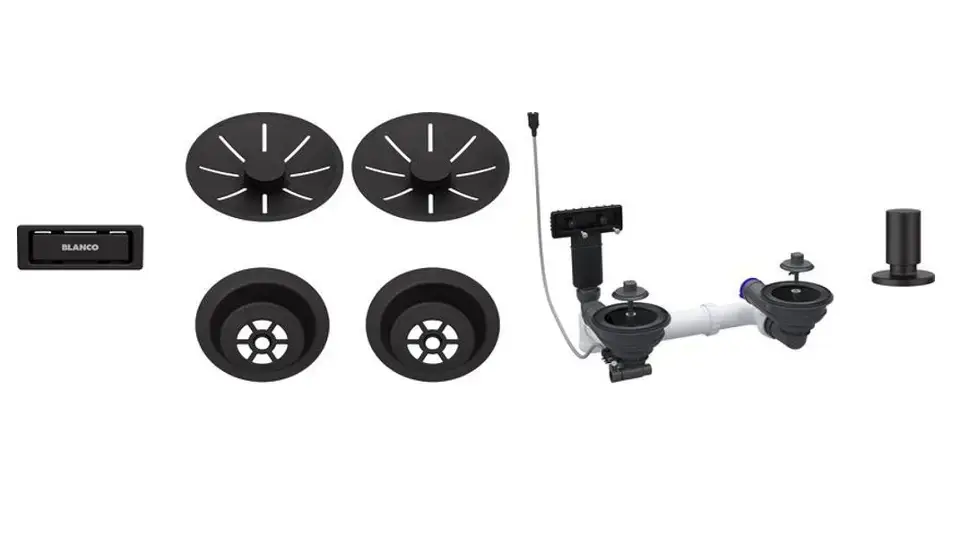 Blanco – Kit de vidage InFino, avec commande excentrique, noir mat 207442