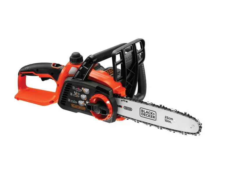 BLACK+DECKER – Tronçonneuse sans fil 18V 25 cm, 1 batterie 2.0 Ah Li-ion, chargeur GKC1825L20-QW