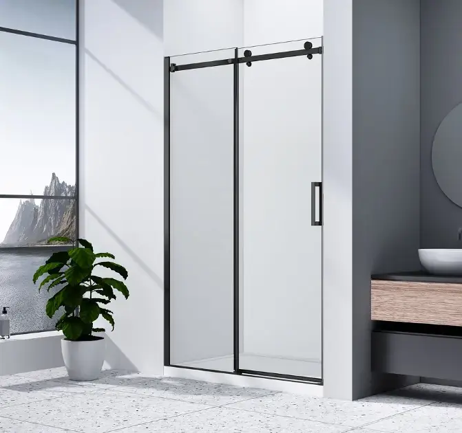 Gelco Dragon – Porte de douche 120×200 cm, noir/verre transparent GD4612B