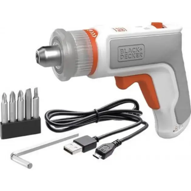 BLACK+DECKER – Tournevis sans fil 3,6 V, câble USB BCRTA01-XJ