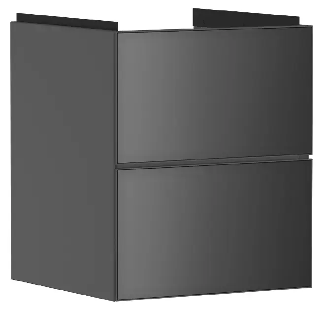 Hansgrohe Xevolos E - Meuble pour lavabo, 58x48x48 cm, 2 tiroirs, gris mat/gris métallique 54174770