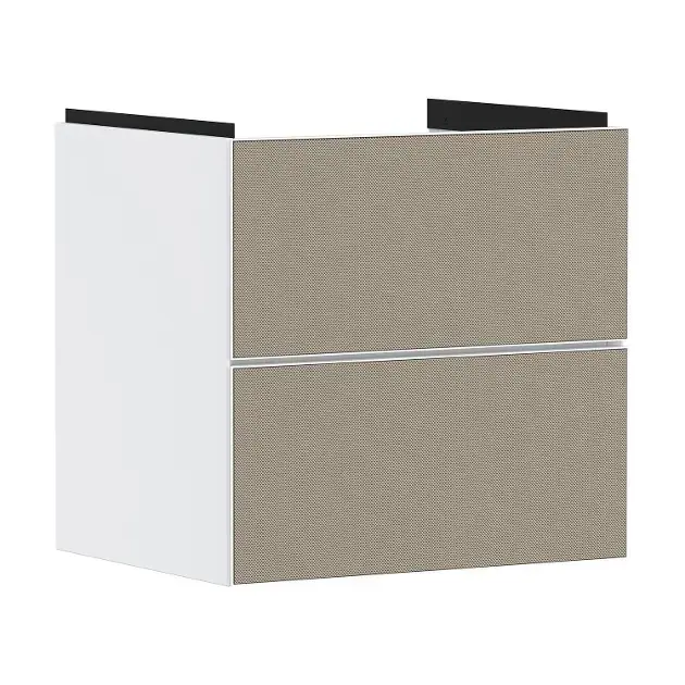 Hansgrohe Xevolos E – Meuble pour lavabo, 58x58x48 cm, 2 tiroirs, blanc mat/bronze 54175390