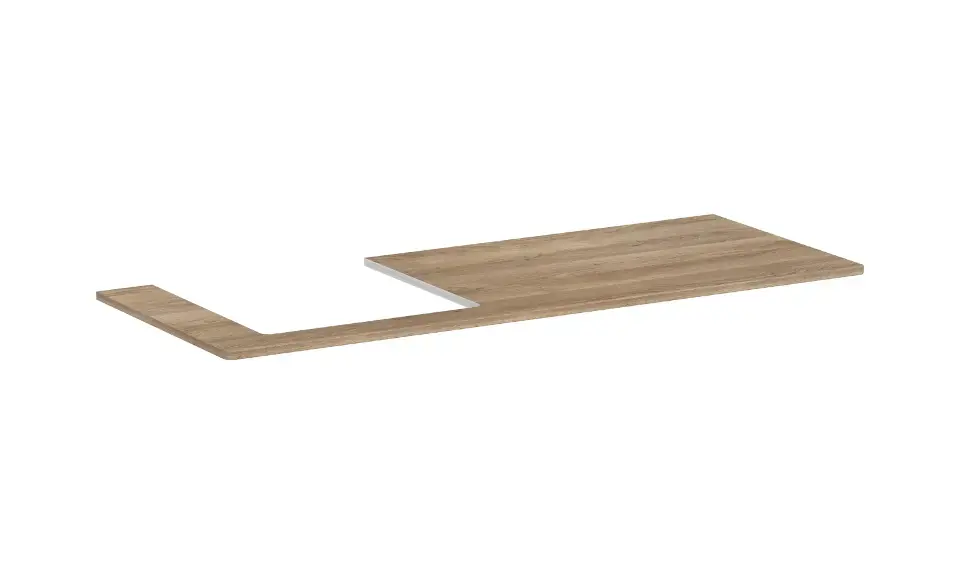 Hansgrohe Xelu Q – Comptoir pour lavabo, 136×55 cm, découpe à gauche, chêne naturel 54097230