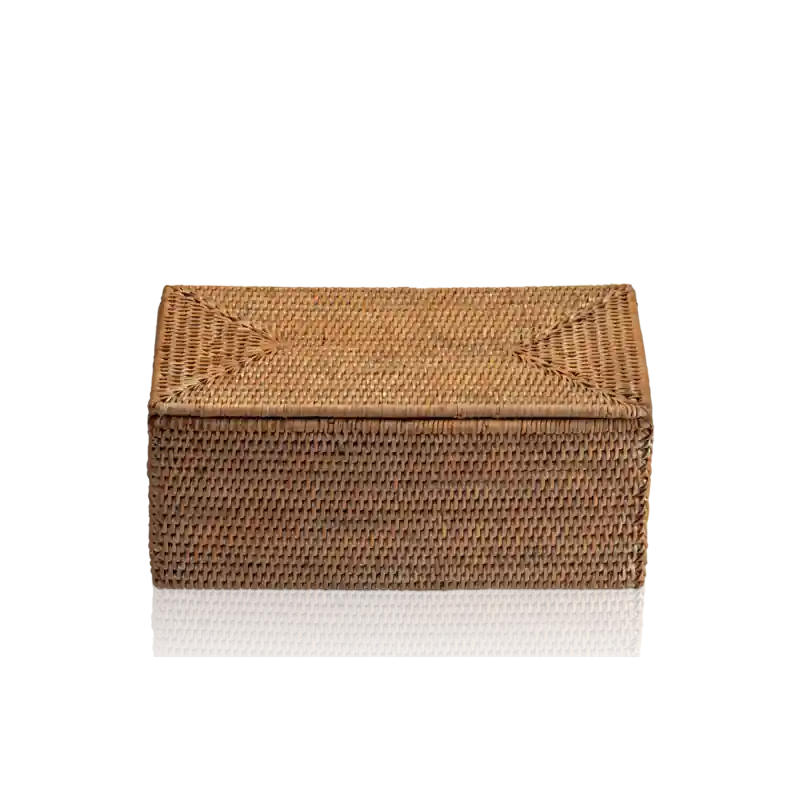 Boîte rectangulaire rotin foncé BASKET UTBMD