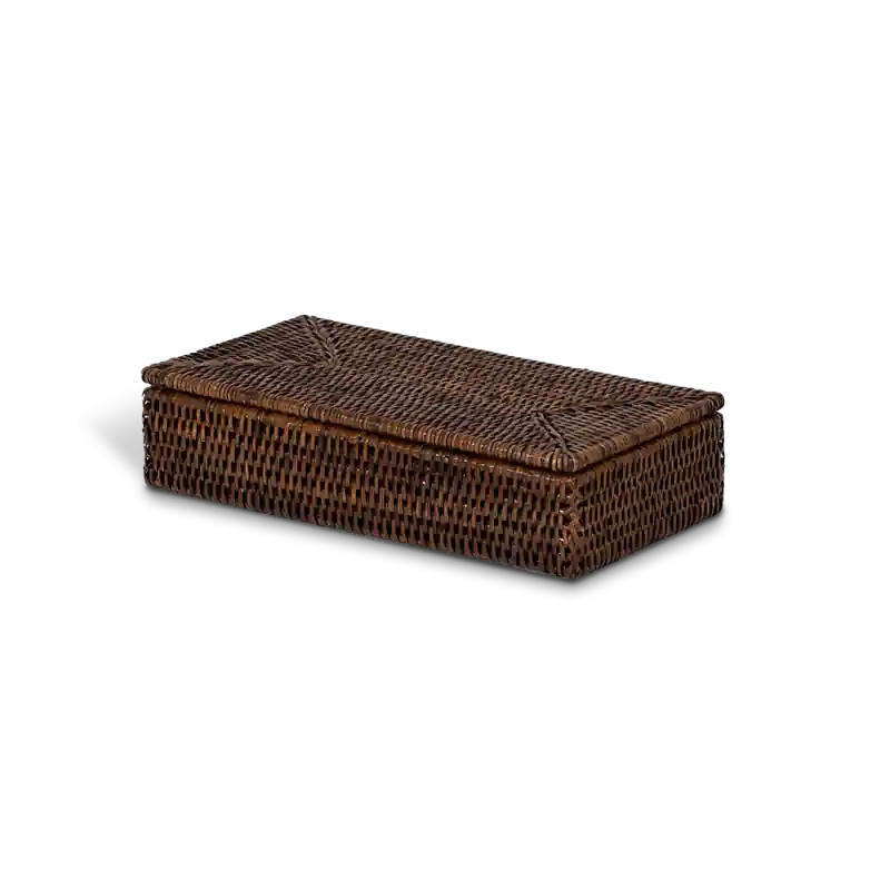 Boîte rectangulaire rotin foncé BASKET BMD