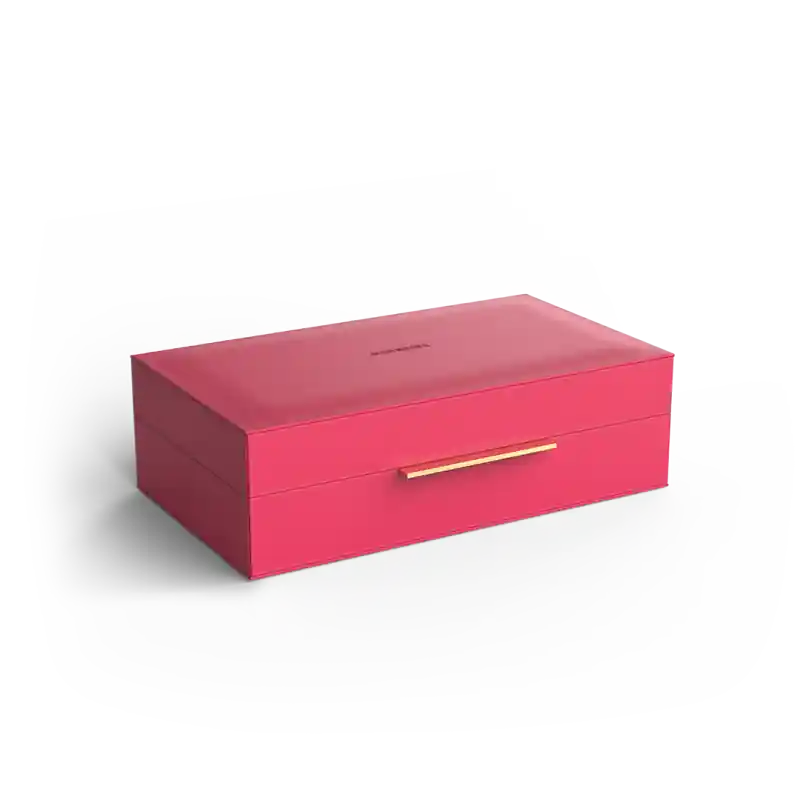 Boîte rectangulaire cuir synthétique magenta BROWNIE BOX L