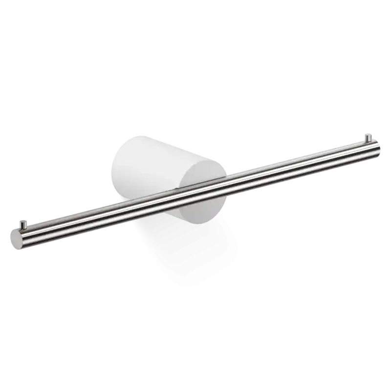 Toiletrolhouder STONE TPH2 geborsteld rvs / wit