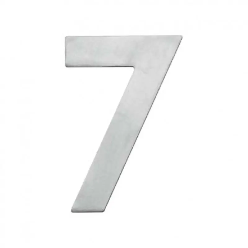 Nummer 7, geborsteld roestvrij staal, 130 mm, MOET VLAK zijn.