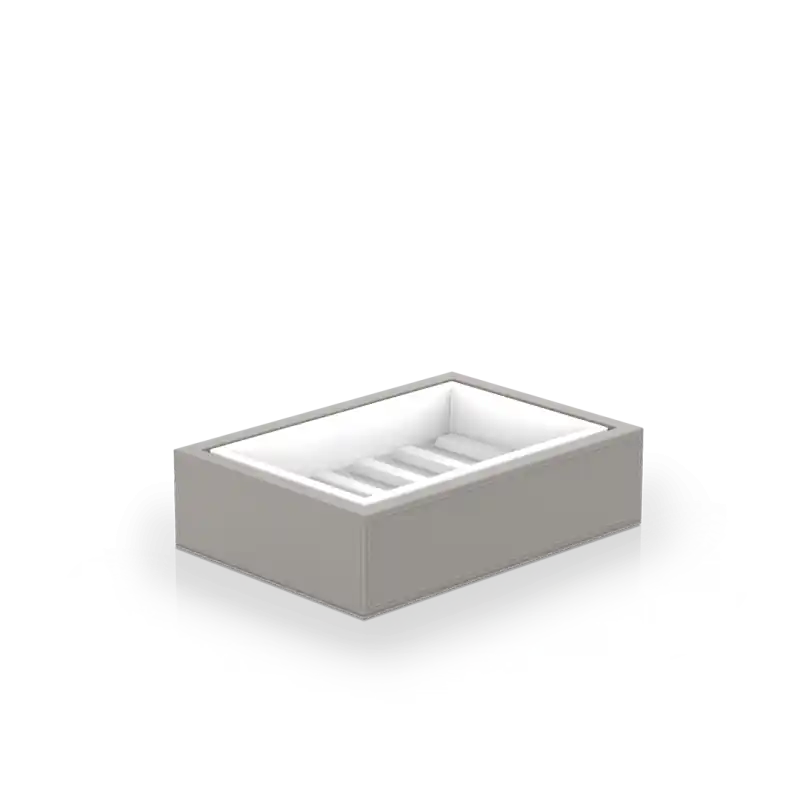 Zeephouder in wit en taupekleurig eco-leer BROWNIE STS