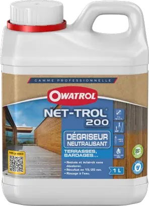 Dégriseur Détachant Bois NET TROL 200 OWATROL PRO - Bidon de 1L