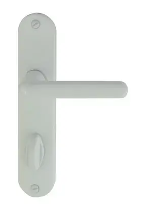 ENSEMBLE DE POIGNEES DE PORTE TIGNES ALU – ACIER BLANC CONDAMNATION 165