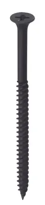 Vis plaque de plâtre PHILLIPS N°2 Tête trompette Acier phosphaté noir 3,5x45 Blister de 100