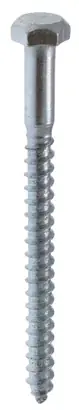 Tirefond Tête héxagonale Acier zingué 6x50 Blister de 50