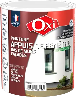 Peinture Appuis de fenêtre et façades OXI – Blanc – Pot de 1L