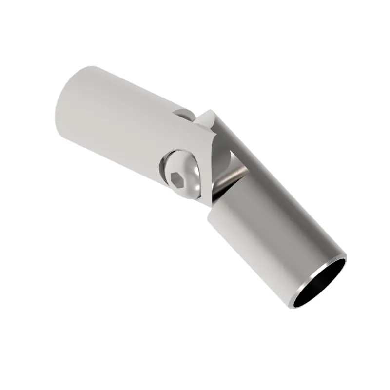 Manchon de jonction orientable  inox 304 brossé pour tige Ø12mm L18+30