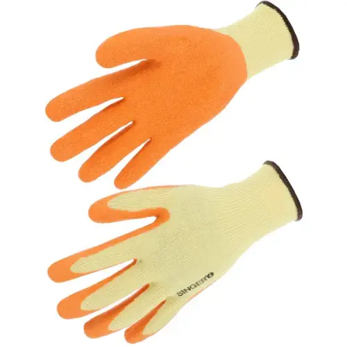Gant enduit latex polyester orange jauge 10