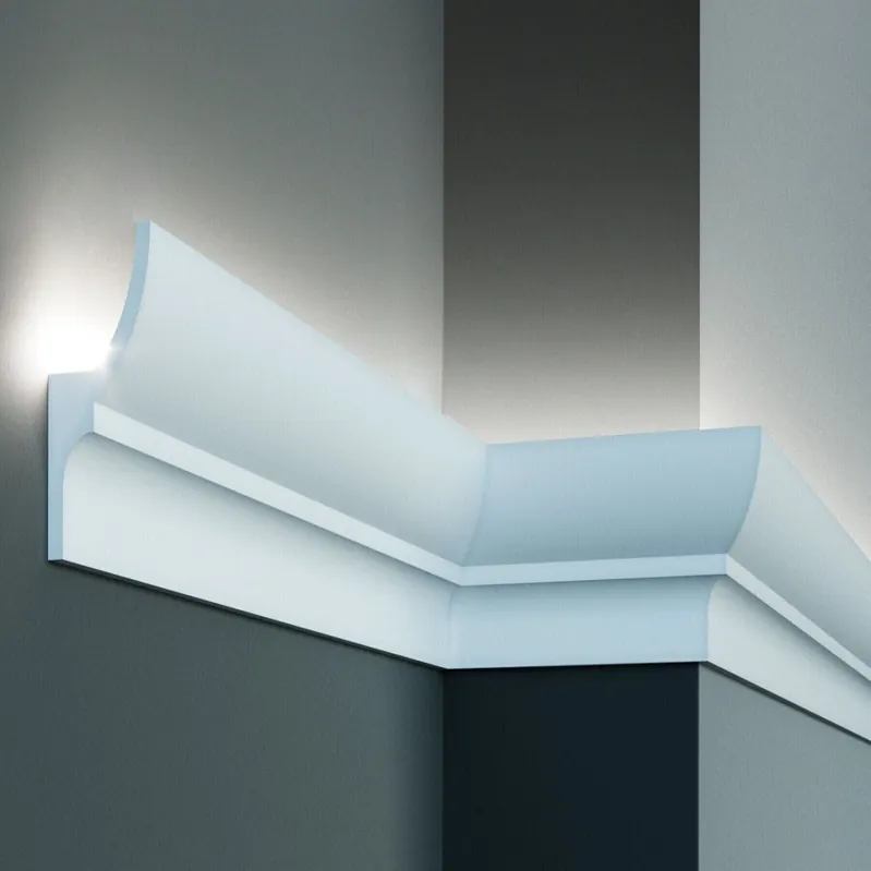 Elite Decor | Angle extérieur « KF712 » | Polyuréthane | 55 x 100 x 200 mm | Blanc | Moulure décorative
