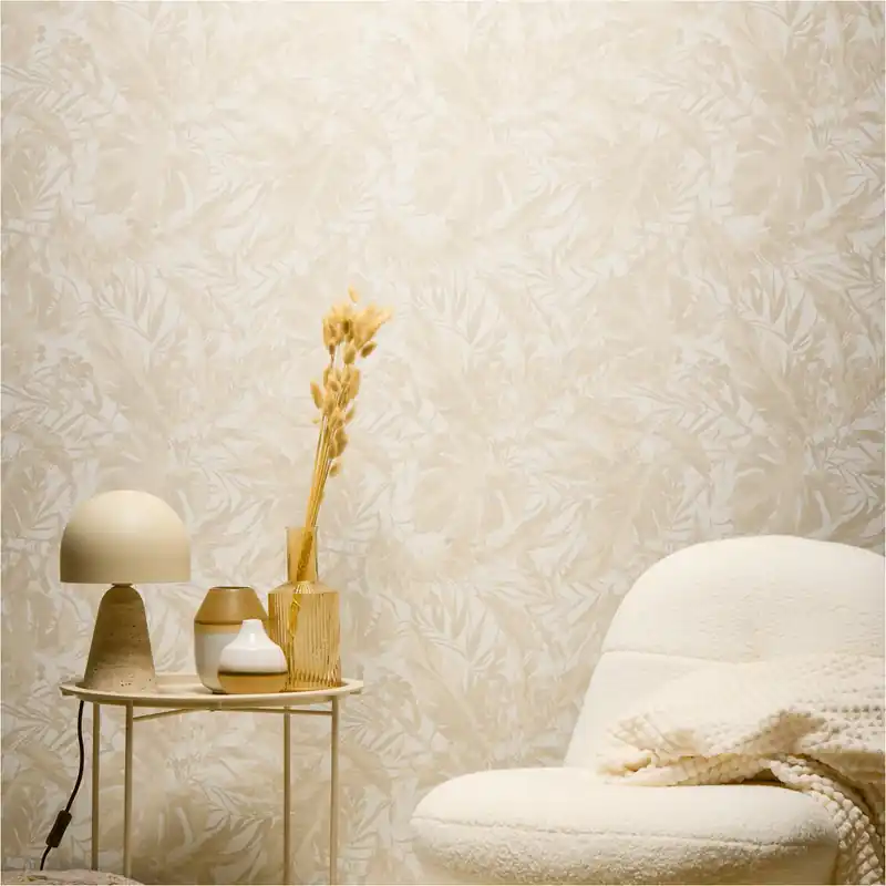 Papier peint intissé 790631 Beige Jungle Feuilles de palmier CosmoLiving by Cosmopolitan A.S. Creation