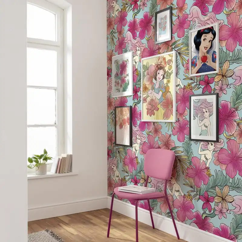 Komar Papier Peint Photo numérique Disney Ariel Fleur 280 x 200 cm Intissé Aquarelle
