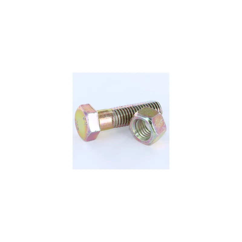 1 x Boulon (vendu avec Ecrou) Tête hexagonale TH M8X130 Classe 8.8 Bichromaté 200 Heures brouillard salin sans rouille