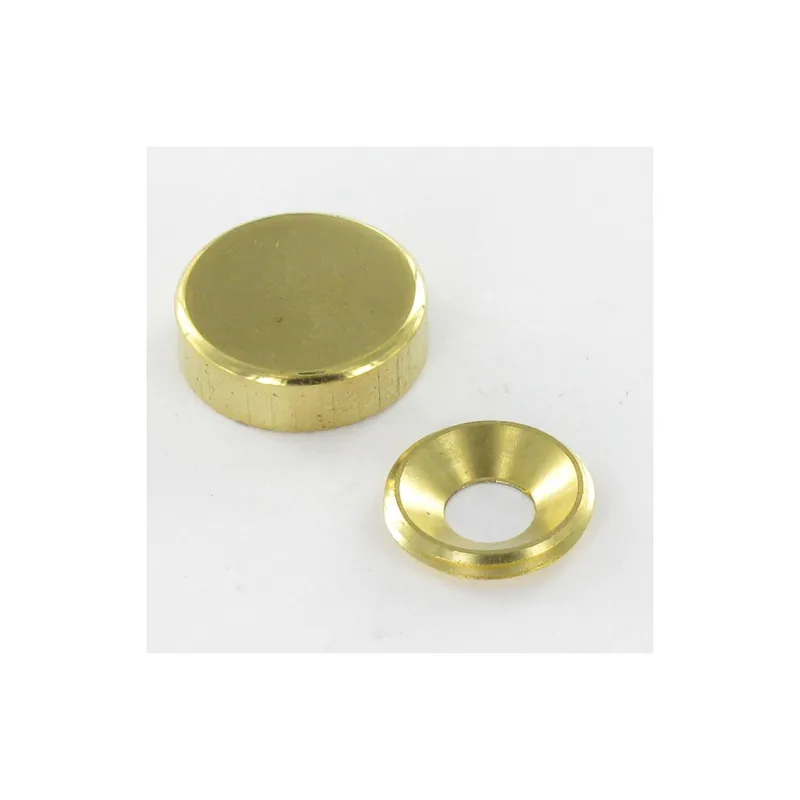 1 x Rosace cyndrique ou cache vis (1 rosace et 1 cuvette de vis) Laiton Diamètre 18 Pour Vis M5