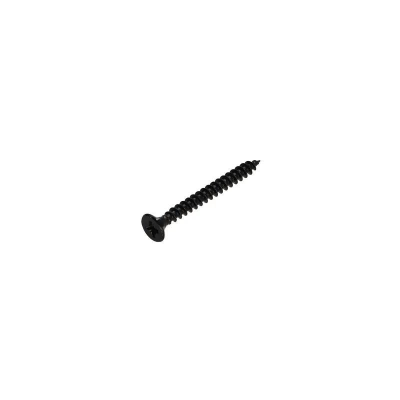 1 x VBA Vis bois agglo Tête fraisée Pozi N°2 5X40 Filetage total Acier zingué noir