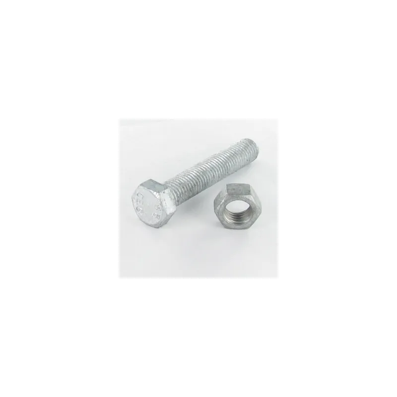 1 x Boulon (vendu avec Ecrou) Tête hexagonale TH M24X200 Filetée sur 150 Classe 6.8 Forte tenue à la corrosion Acier
