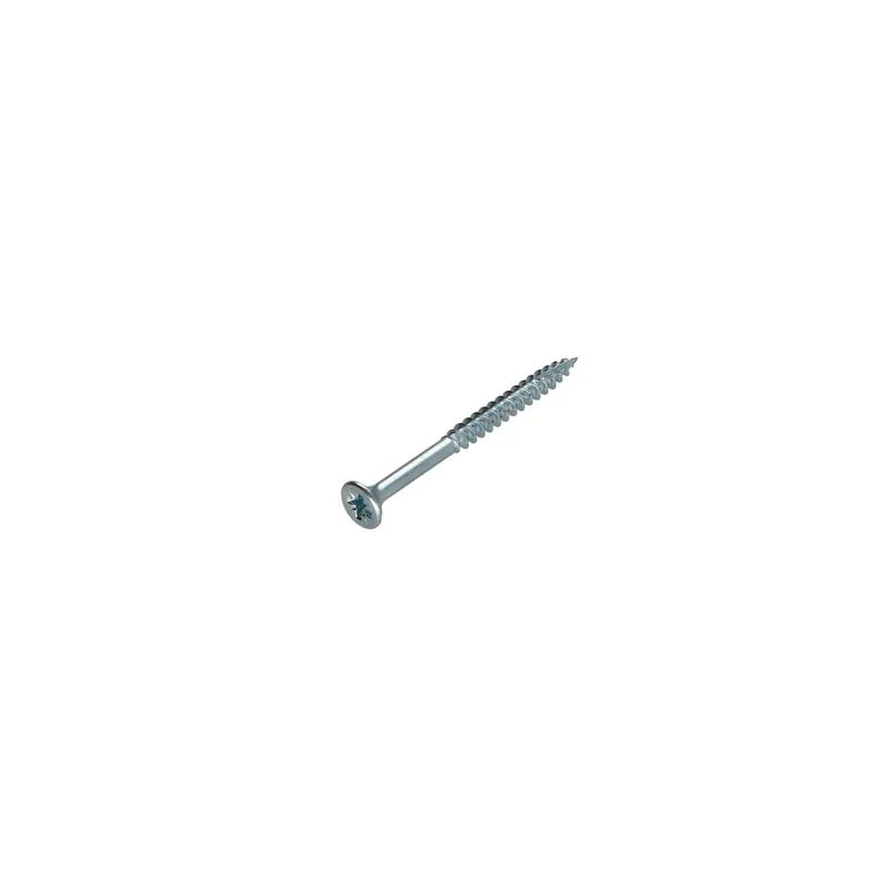 1 x Vis bois TEKOR Tête fraisée Cranté Pozi N°2 4X60 Filetée sur 36 Pointe antifendage type 17 Acier zingué
