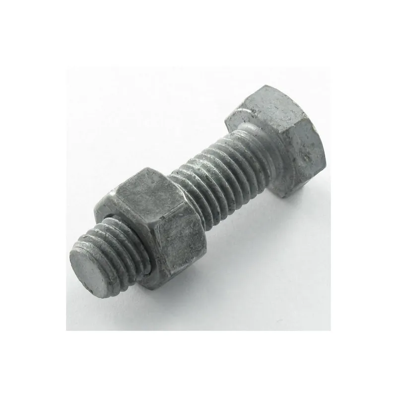 50 x Boulon (vendu avec Ecrou) Tête hexagonale TH M16X50 Classe 8.8 SB Forte tenue à la corrosion Acier galvanisé à