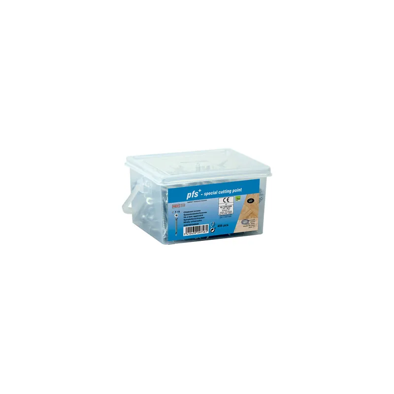 1 x Seau de 455 Vis bois agglo 4X40 Tête fraisée TORX T20 Pointe antifendage type 17 Acier zingué