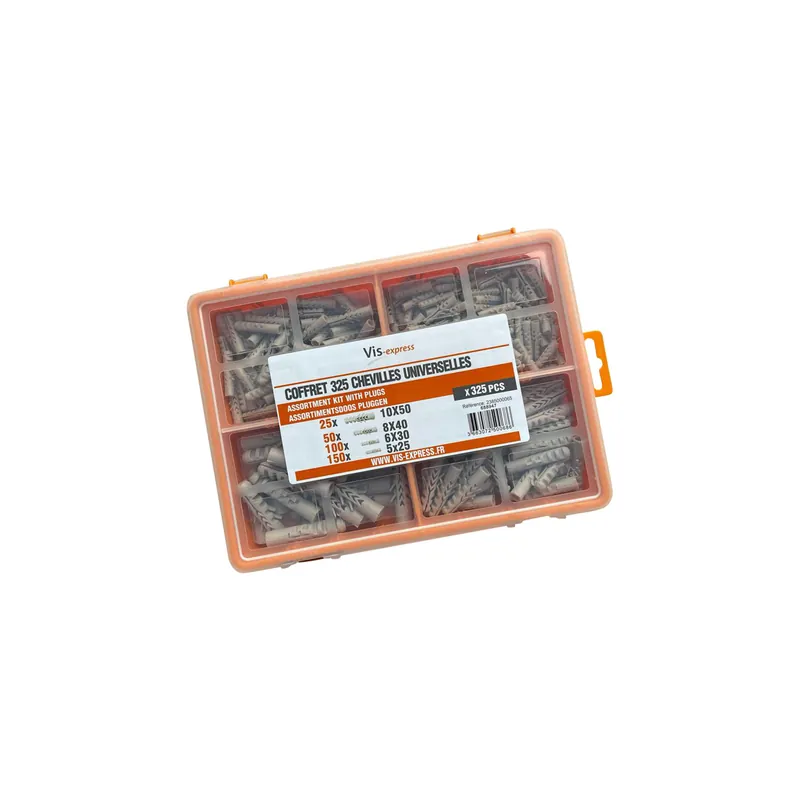 1 x Assortiment de 325 Cheville UNIVERSELLES