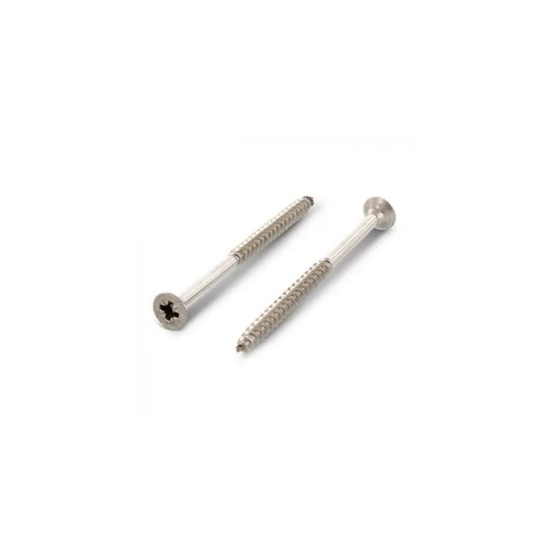 1 x VBA Vis bois agglo Tête fraisée Pozi N°2 4.5X60 Filetage partiel Inox A4