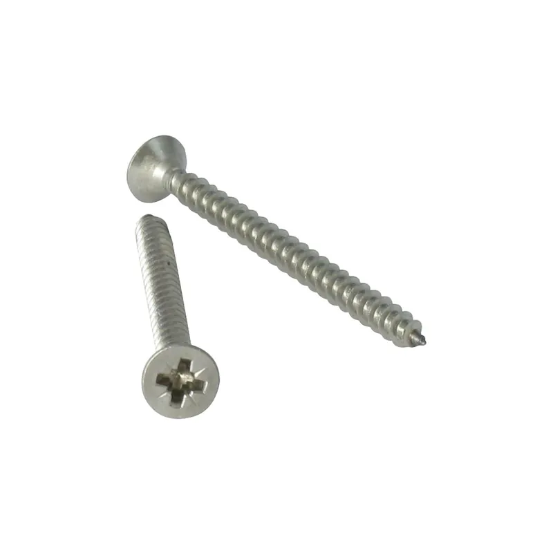 1 x VBA Vis bois agglo Tête fraisée Pozi N°2 4.5X70 Filetage total Inox A4