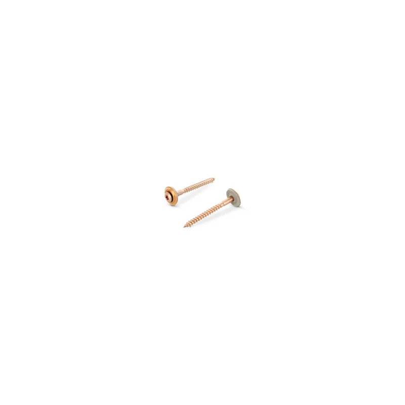 1 x Vis faitage Tête fraisée bombée TFB TORX T20 Inox A2 cuivre 4.5X50 Rondelle d'étanchéite EPDM 2 pièces