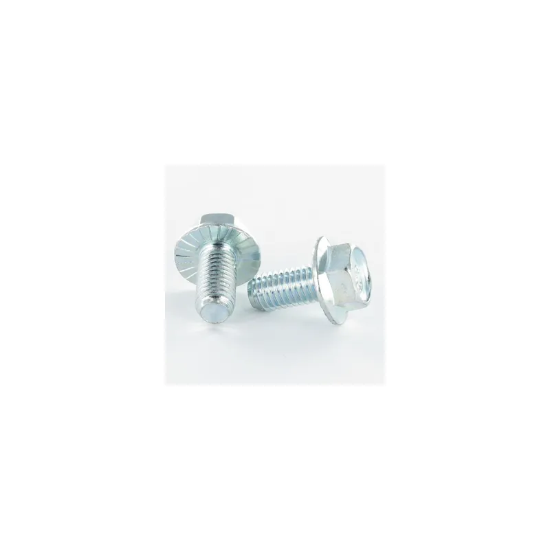 1 x Vis métaux Tête hexagonale TH M6X45 Embase collerette crantée Classe 8.8 Acier zingué