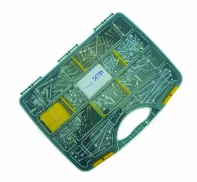 Coffret 700 vis métaux acier zingué blanc DIN 7985 – VISWOOD