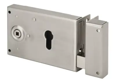 Serrure de grille en applique inox – Devismes