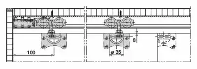 Ferrure de porte coulissante Dorado 40/IS/40 kg – HAWA