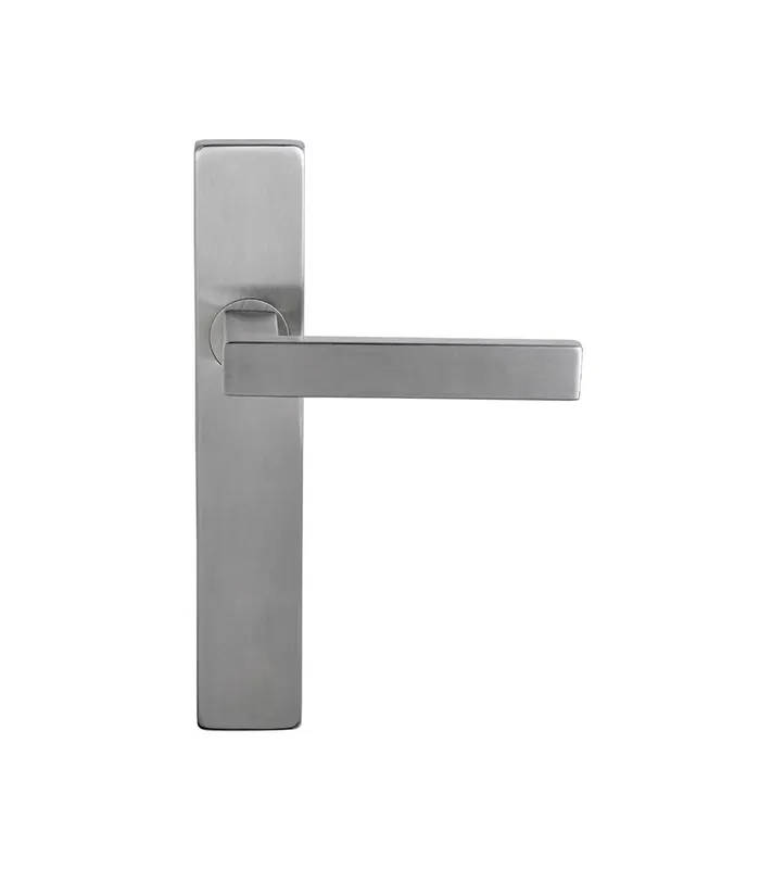 Poignée de porte sur plaque longue en inox – modèle Majestea