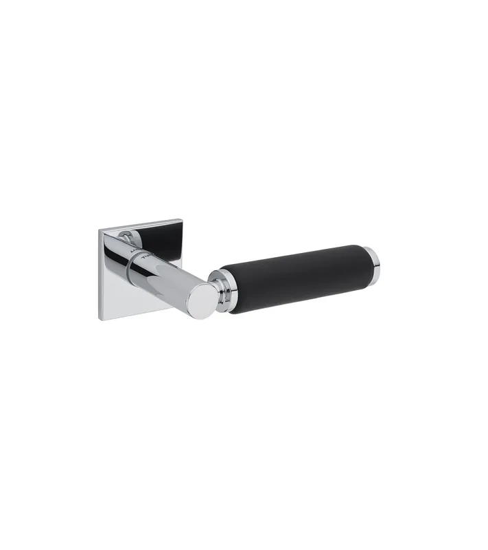 Poignée de porte en laiton et en cuir TUPAI 4200/202 carrée
