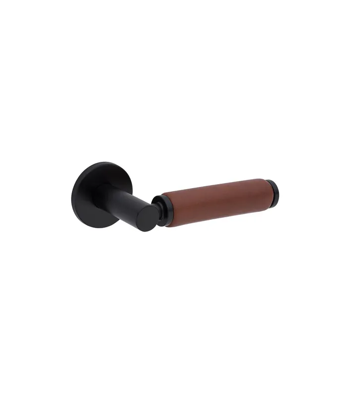 Poignée de porte noire en cuir foncé TUPAI 4200/201 ronde