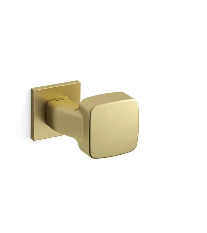 Boutons de porte or mat Mandelli Carrè italienne