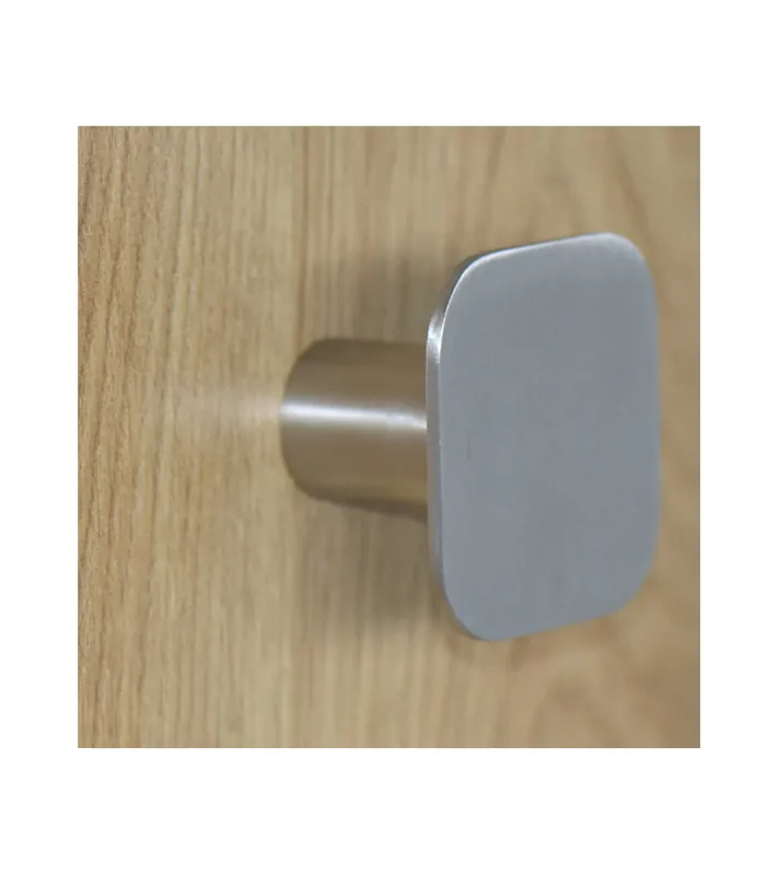 Patère murale Carrée fine en inox brossé mat